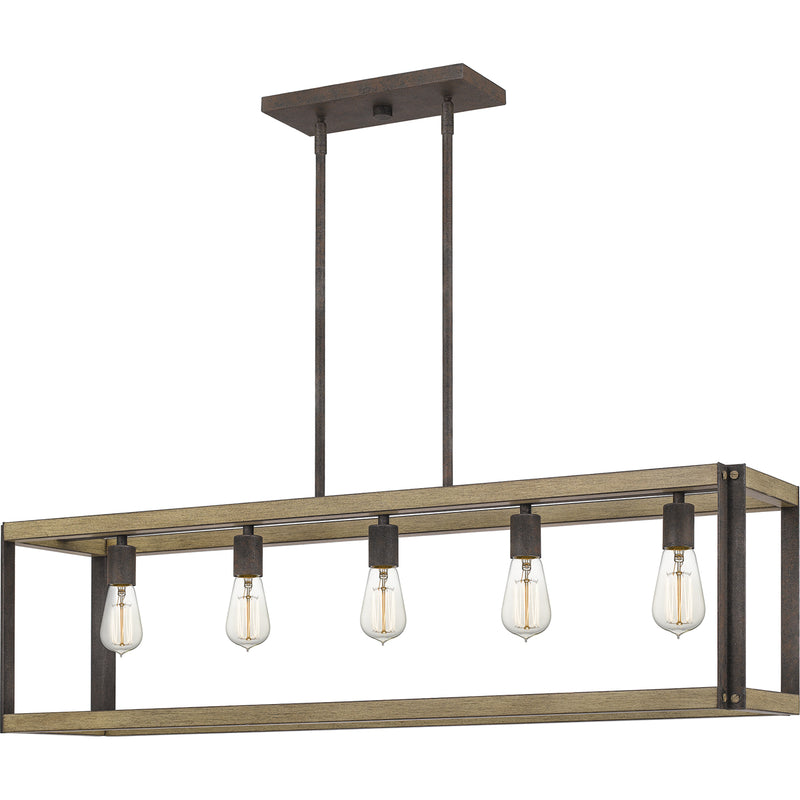 Finn 5-Light Island Light in Rustic Black