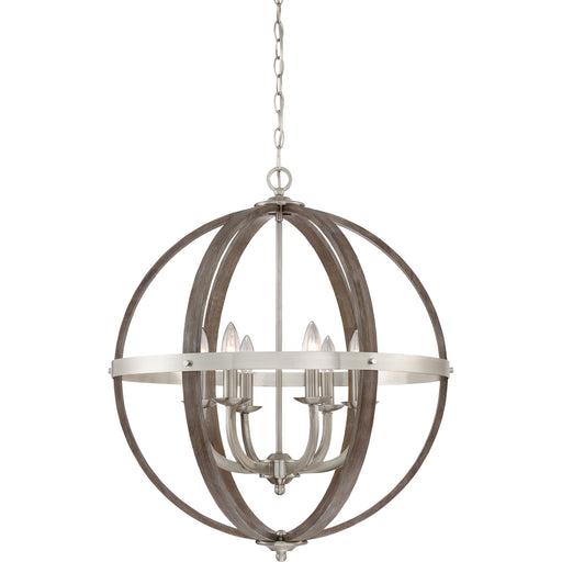 Fusion 6-Light Pendant in Brushed Nickel