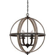 Fusion 6-Light Pendant in Rustic Black