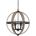 Fusion 6-Light Pendant in Rustic Black