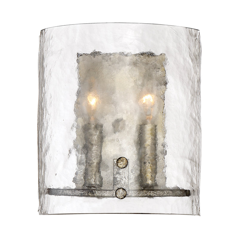 Fortress 2-Light Wall Sconce in Mottled Silver