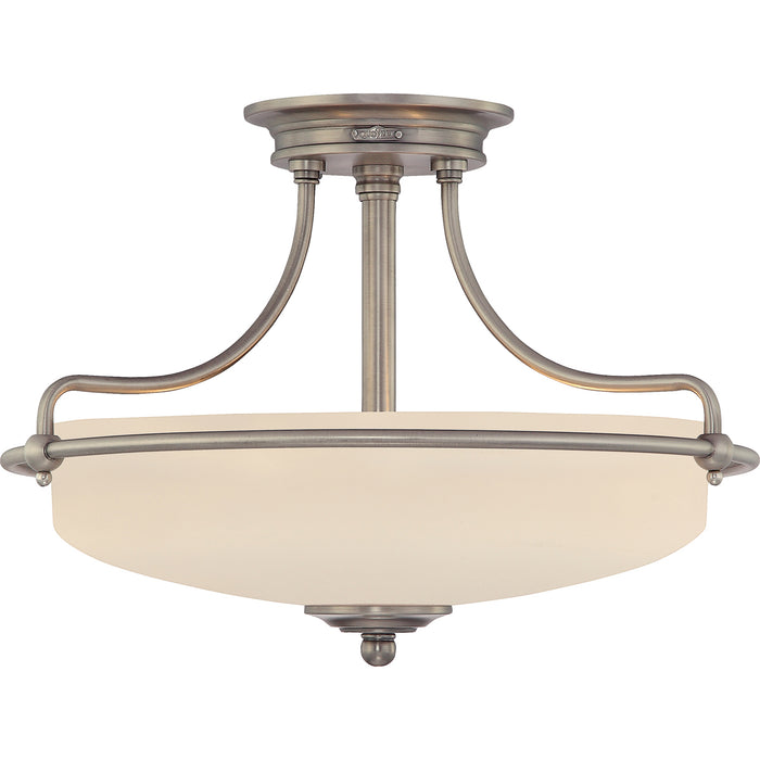 Griffin 3-Light Semi-Flush Mount in Antique Nickel
