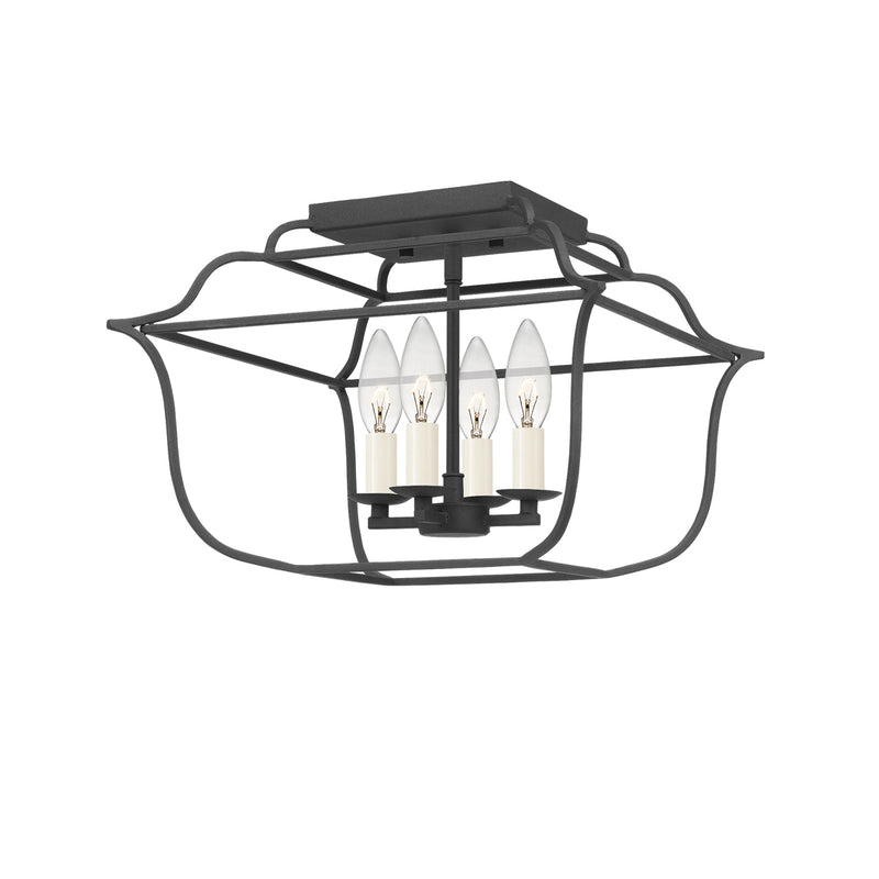 Gallery 4-Light Semi-Flush Mount in Royal Ebony