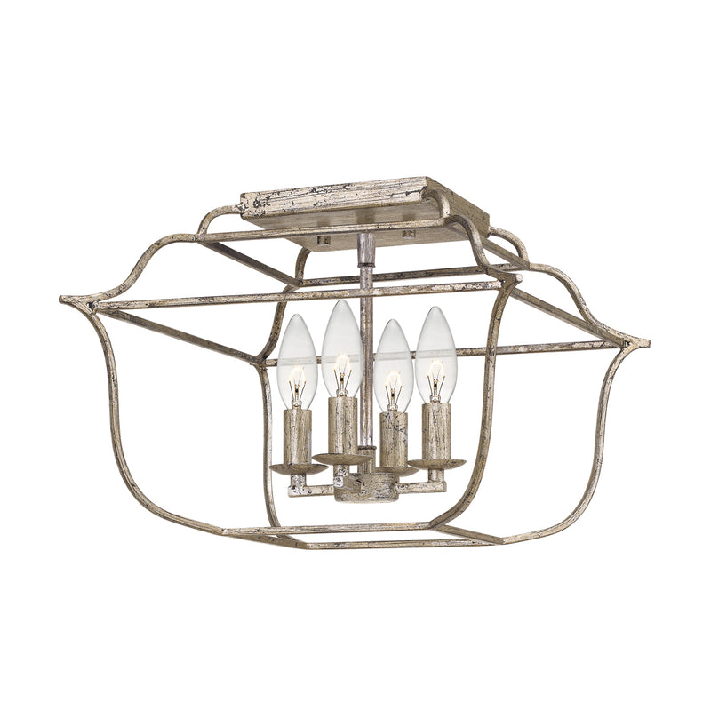 Gallery 4-Light Semi-Flush Mount in Century Silver Leaf