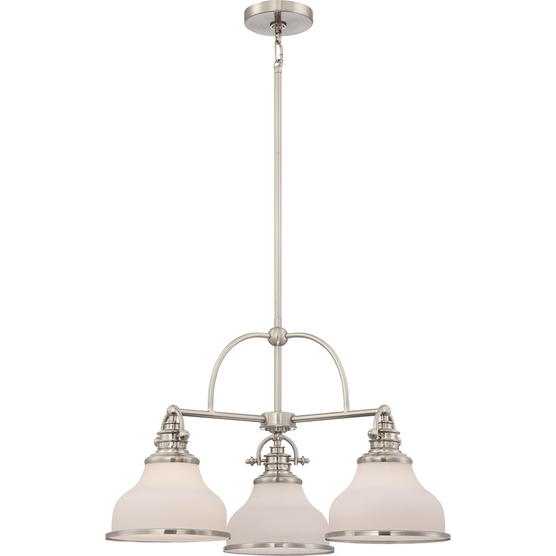Grant 3-Light Chandelier in Brushed Nickel