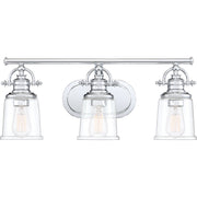 Grant 3-Light Bath Vanity in Polished Chrome