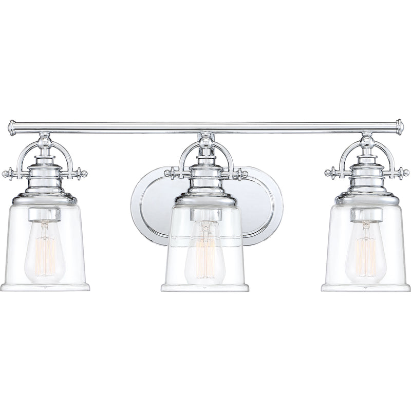 Grant 3-Light Bath Vanity in Polished Chrome