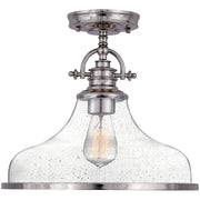 Grant 1-Light Semi-Flush Mount in Brushed Nickel