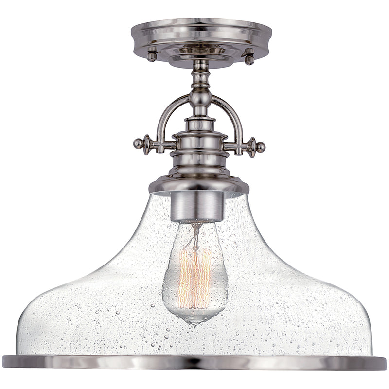 Grant 1-Light Semi-Flush Mount in Brushed Nickel