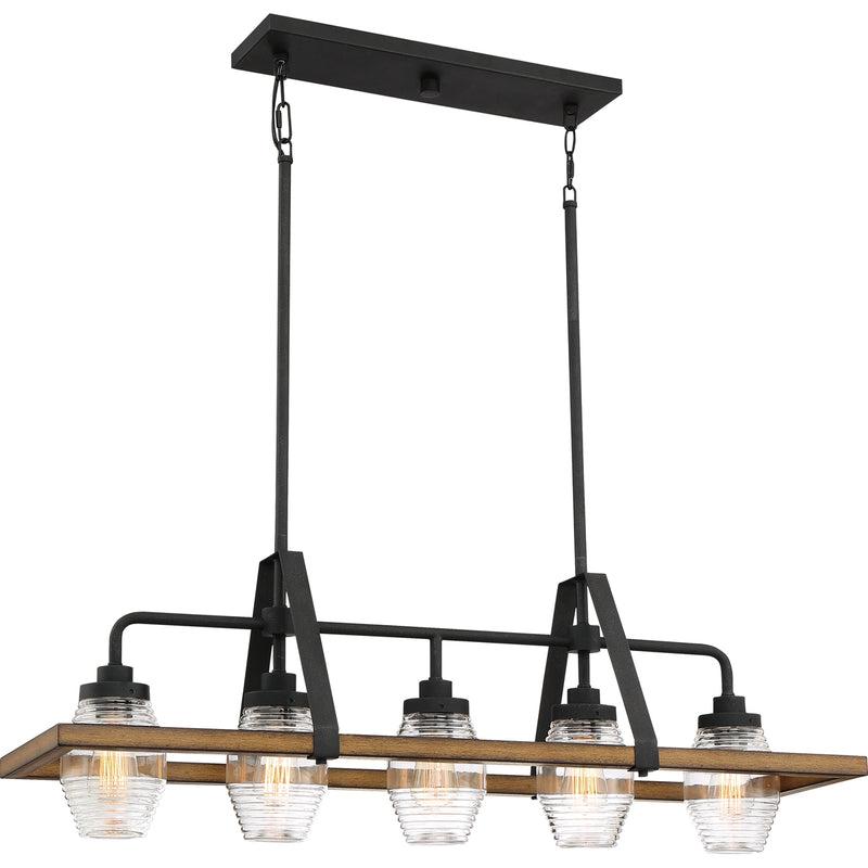 Guilford 5-Light Island Light in Grey Ash