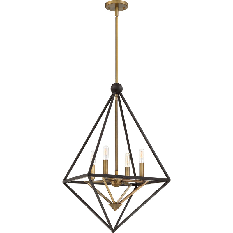 Louvre 4-Light Pendant in Western Bronze
