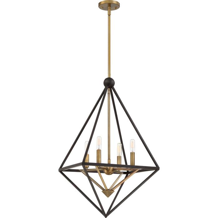 Louvre 4-Light Pendant in Western Bronze