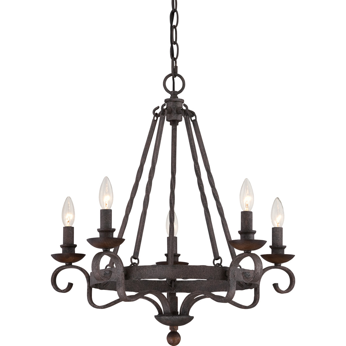 Noble 5-Light Chandelier in Rustic Black