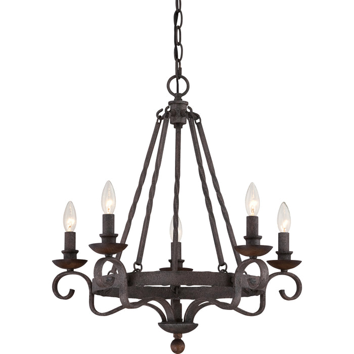 Noble 5-Light Chandelier in Rustic Black