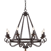 Noble 8-Light Chandelier in Rustic Black