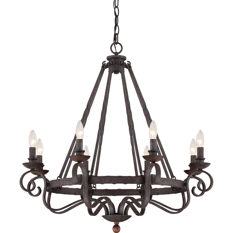Noble 8-Light Chandelier in Rustic Black