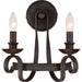Noble 2-Light Wall Sconce in Rustic Black