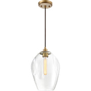 Nostalgia 1-Light Mini Pendant in Weathered Brass