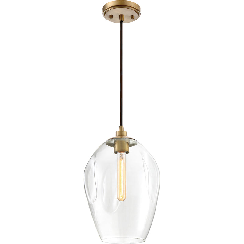 Nostalgia 1-Light Mini Pendant in Weathered Brass