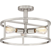 New Harbor 3-Light Semi-Flush Mount in Brushed Nickel