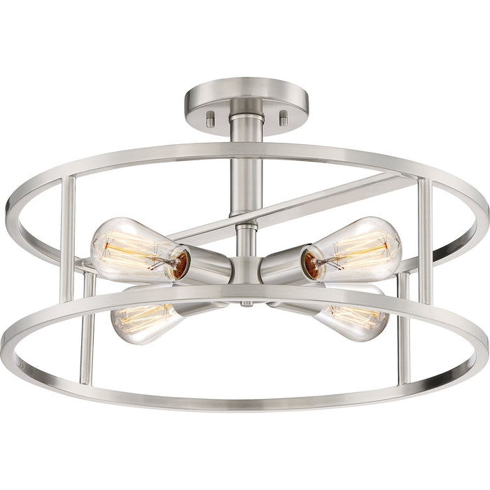 New Harbor 4-Light Semi-Flush Mount in Brushed Nickel