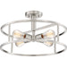 New Harbor 4-Light Semi-Flush Mount in Brushed Nickel
