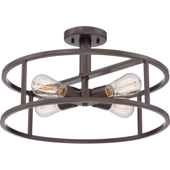 New Harbor 4-Light Semi-Flush Mount in Western Bronze