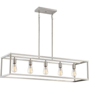 New Harbor 5-Light Island Light in Brushed Nickel