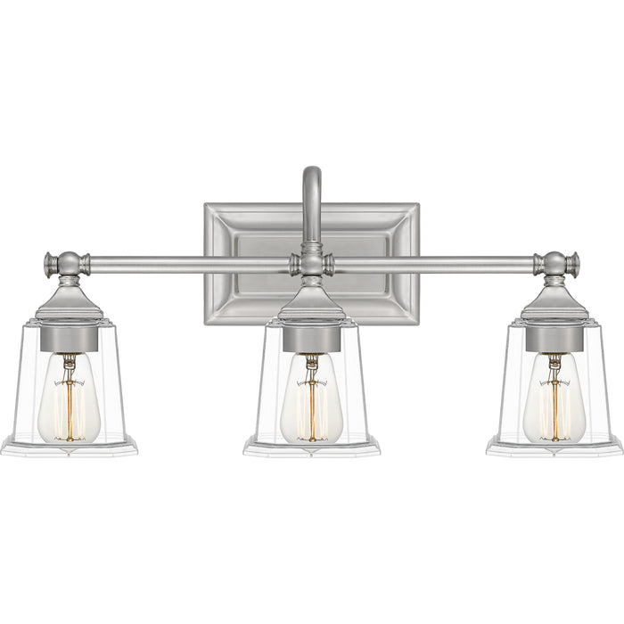 Nicholas 3-Light Bath Vanity in Brushed Nickel