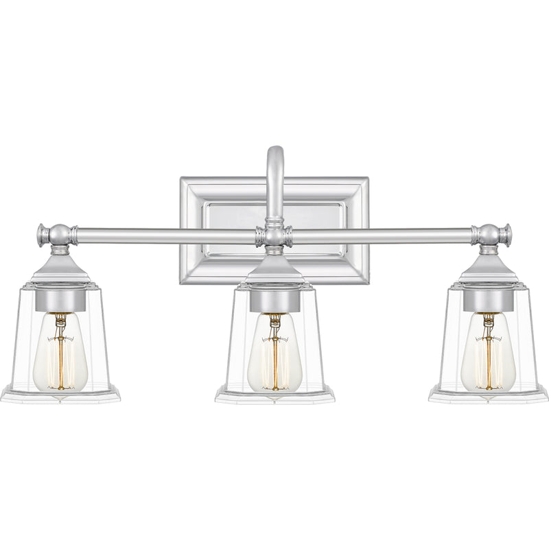 Nicholas 3-Light Bath Vanity in Polished Chrome