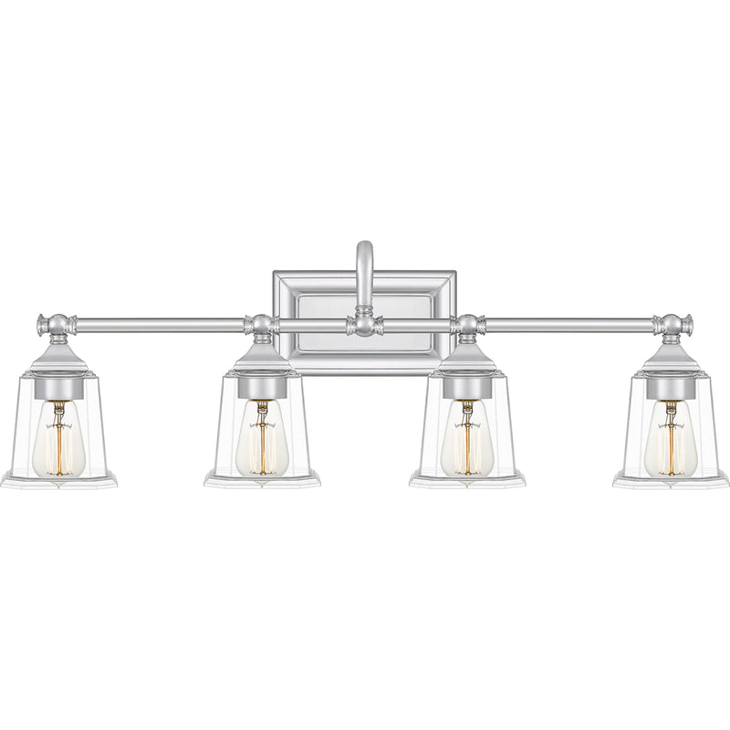 Nicholas 4-Light Bath Vanity in Polished Chrome