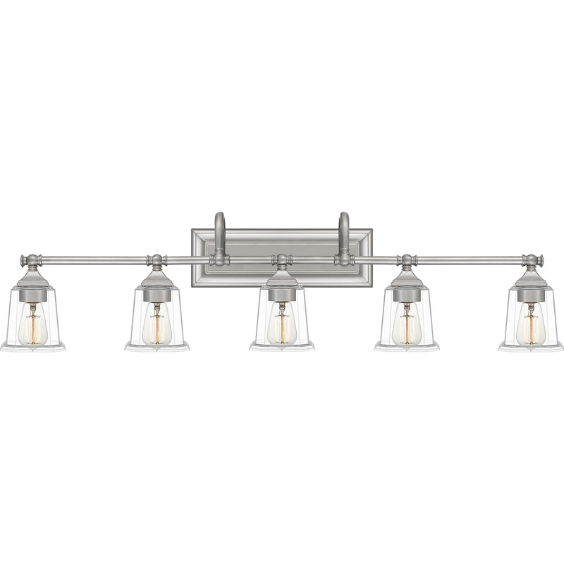 Nicholas 5-Light Bath Vanity in Brushed Nickel