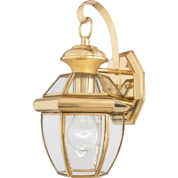 Newbury 1-Light Outdoor Lantern in Polished Brass