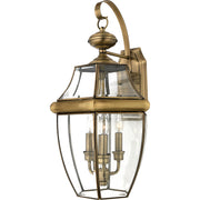 Newbury 3-Light Outdoor Lantern in Antique Brass