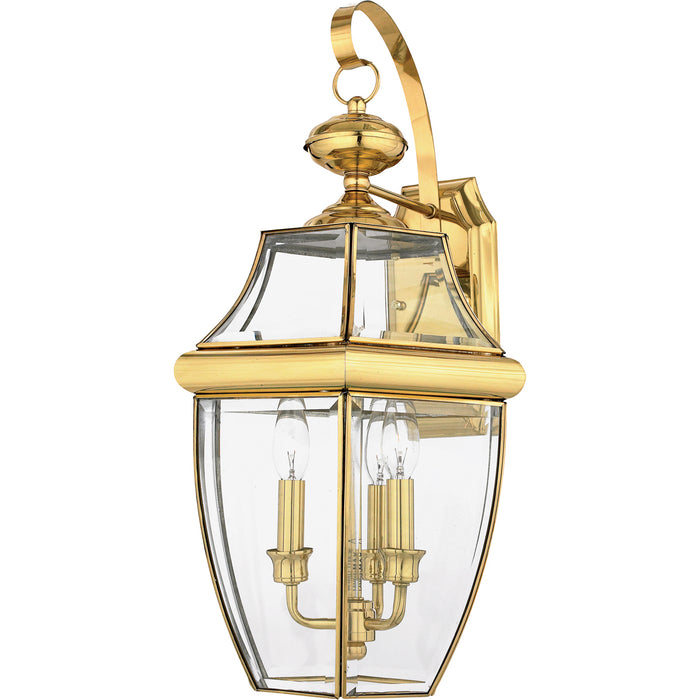 Newbury 3-Light Outdoor Lantern in Polished Brass