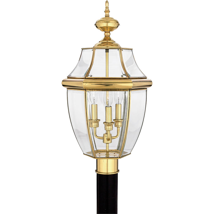 Newbury 3-Light Outdoor Lantern in Polished Brass