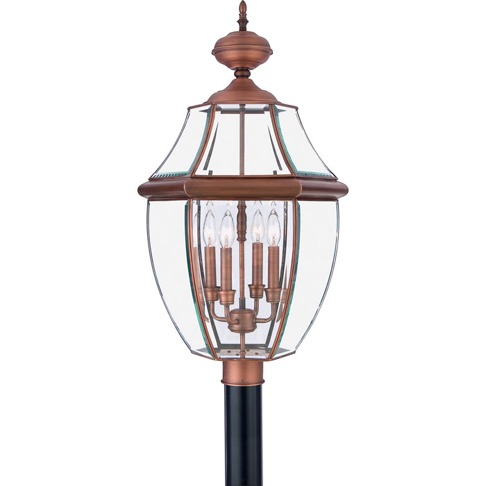 Newbury 4-Light Outdoor Lantern in Aged Copper