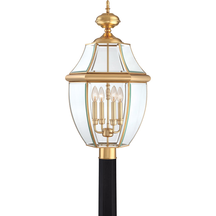 Newbury 4-Light Outdoor Lantern in Polished Brass