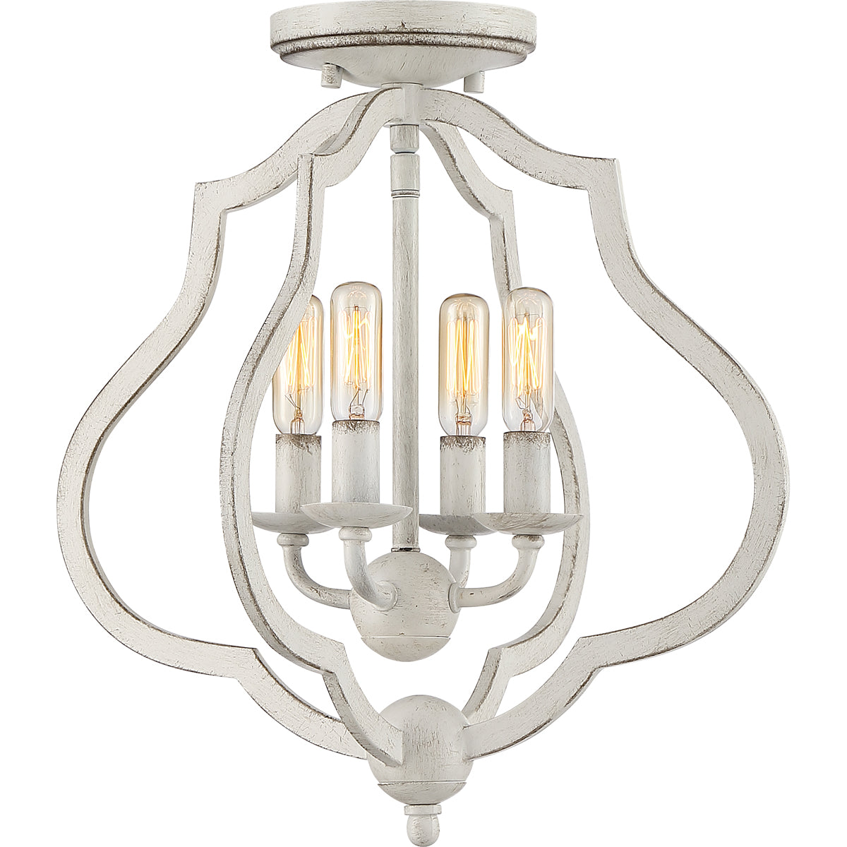 O'Keefe 4-Light Semi-Flush Mount in Antique White