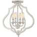 O'Keefe 4-Light Semi-Flush Mount in Antique White