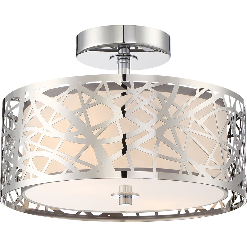 Abode 2-Light Semi-Flush Mount in Polished Chrome