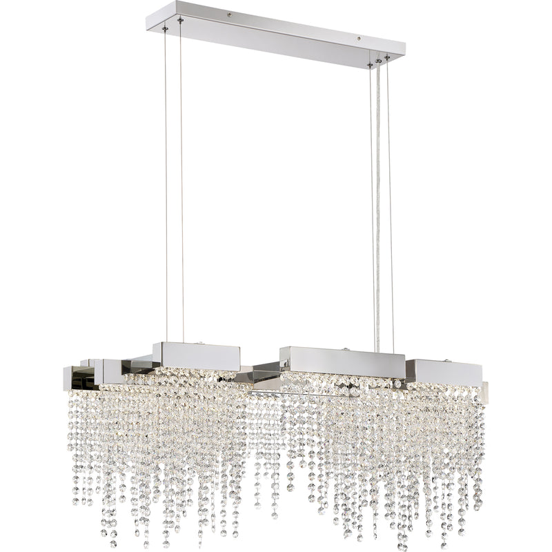 Crystal Falls LED Island Light in Polished Nickel