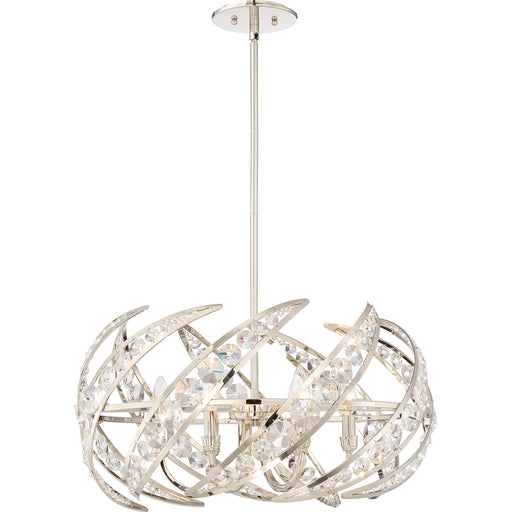Crescent 6-Light Pendant in Polished Nickel