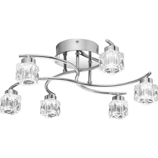 Clear Hollow LED Semi-Flush Mount in Polished Chrome
