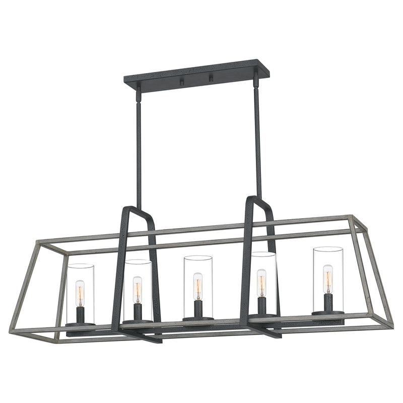 Lincoln 5-Light Island Light in Distressed Iron