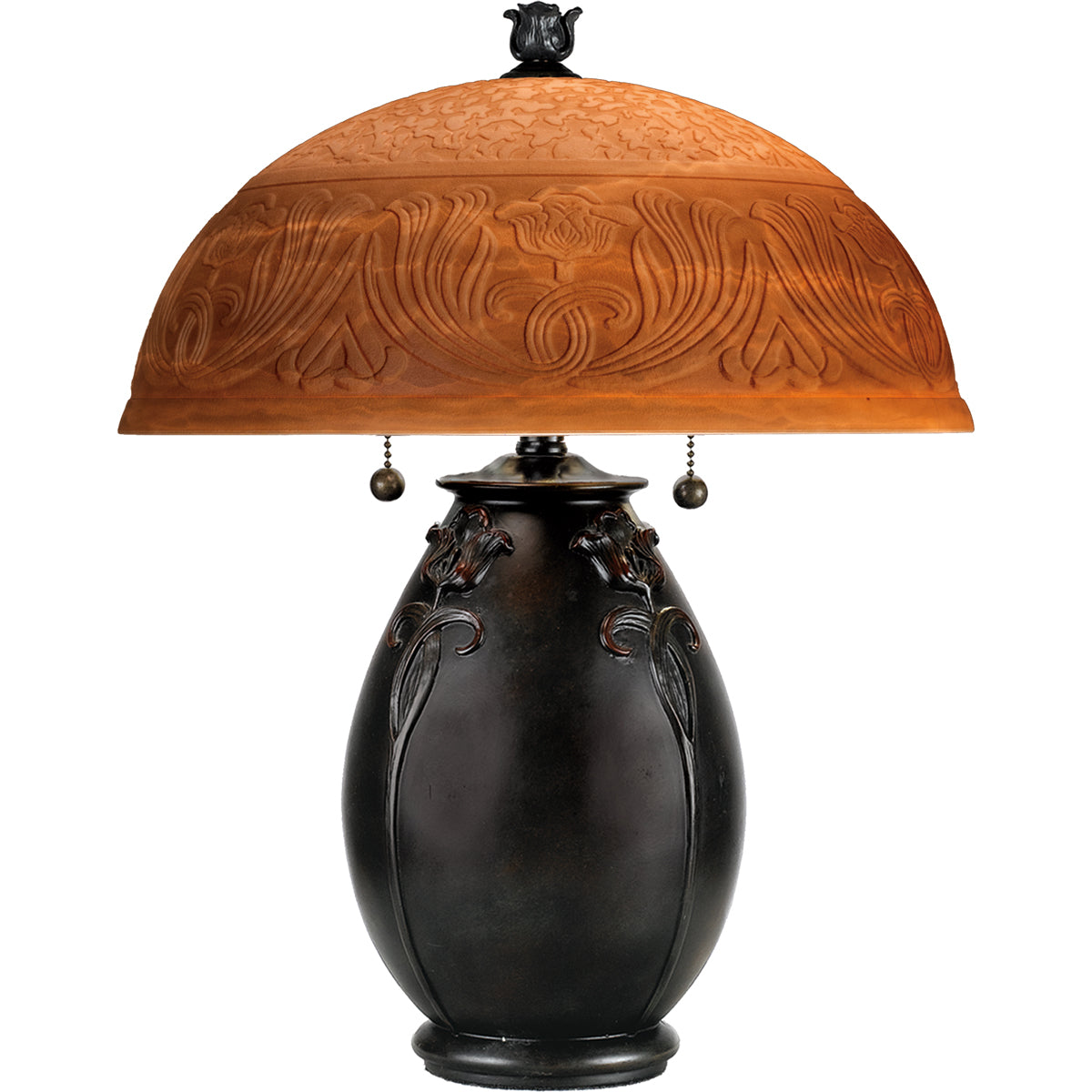 Glenhaven 2-Light Table Lamp in Teco Rossa