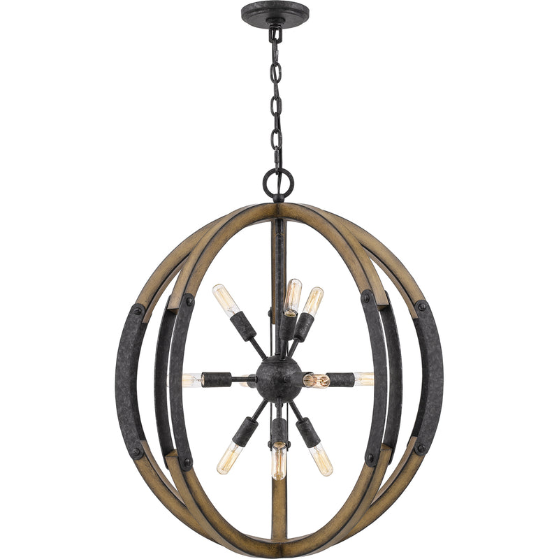 Babaton 10-Light Pendant in Old Black Finish