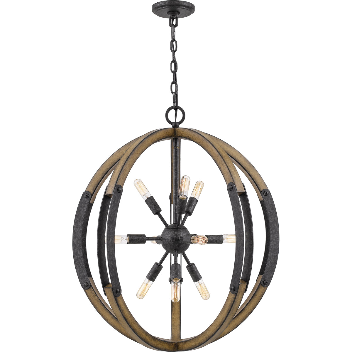 Babaton 10-Light Pendant in Old Black Finish
