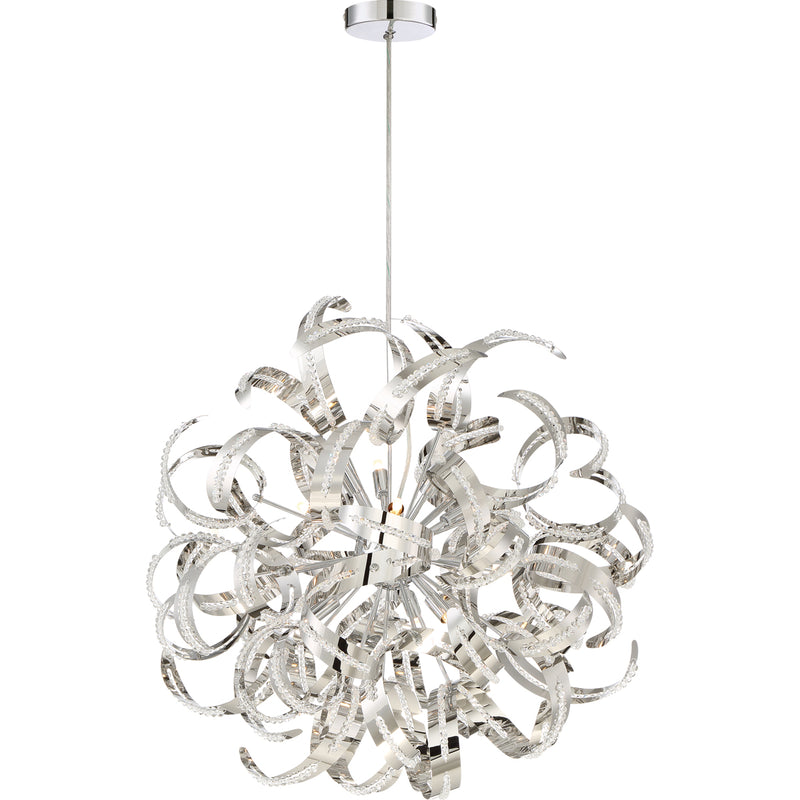 Ribbons 12-Light Pendant in Crystal Chrome