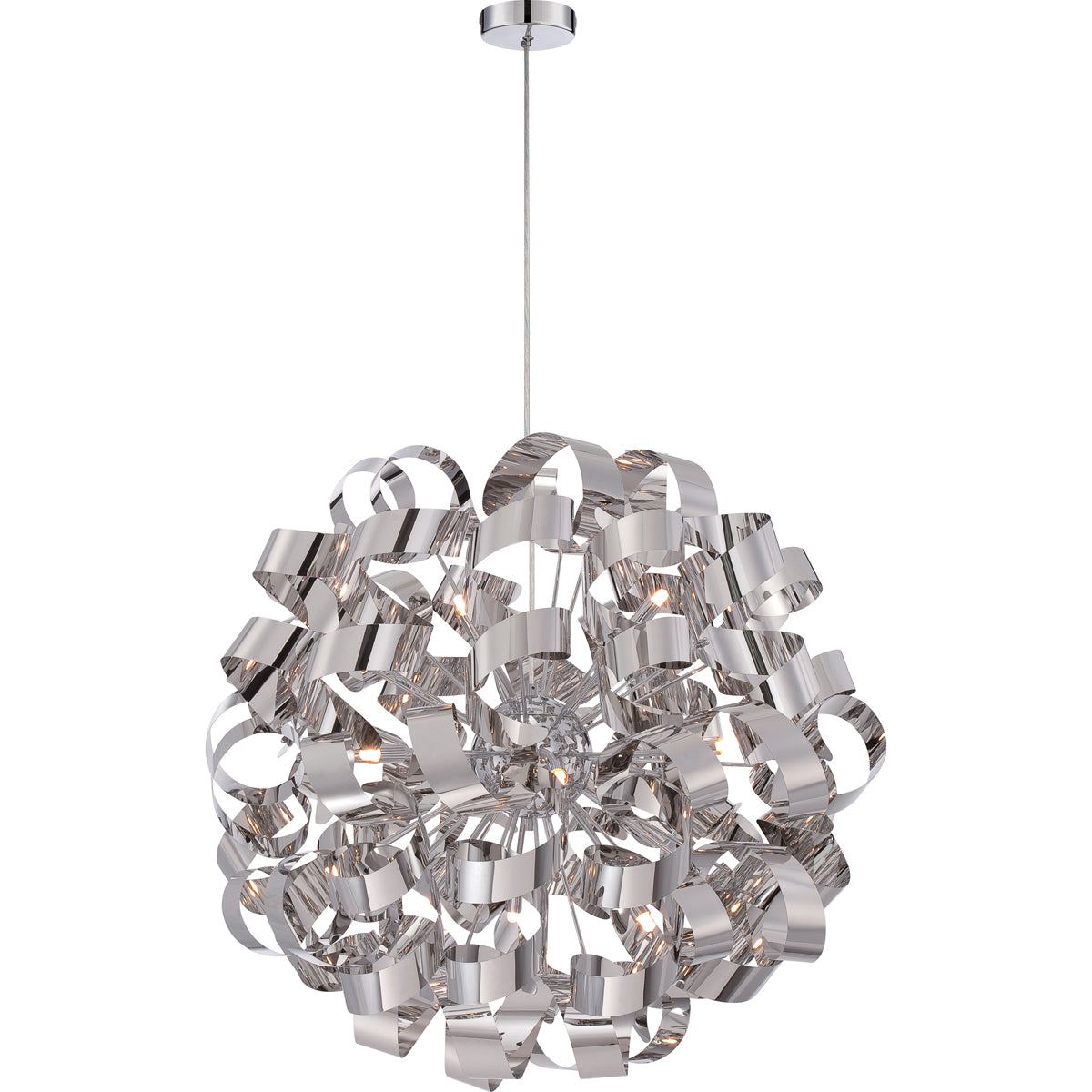 Ribbons 12-Light Pendant in Polished Chrome